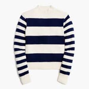 J Crew Striped Navy and White Sweater L